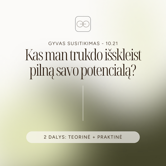 Gyvas susitikimas - Kas man trukdo išskleist pilną savo potencialą? (Spalio 21 d.)